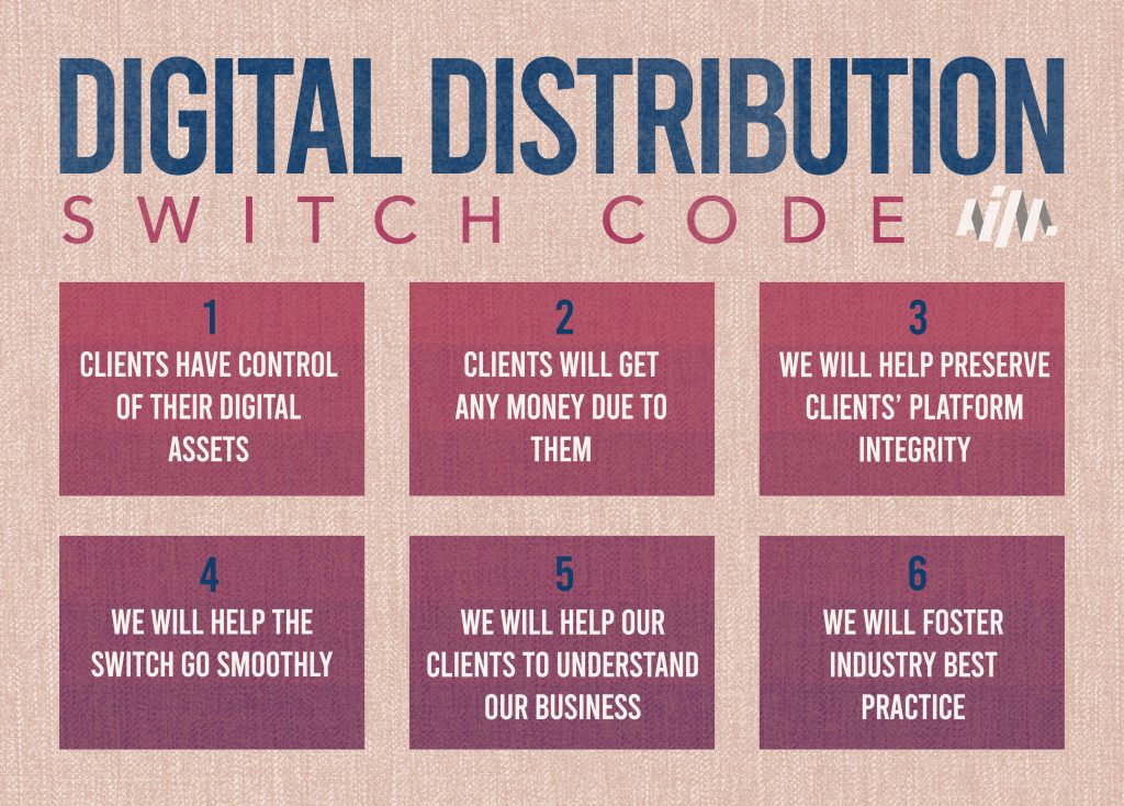 The Code: 1. clients have control of their digital assets, 2. clients will get any money due to them, 3. we will help preserve cliens' platform integrity, 4. we will help the switch go smoothly, 5. we will help our clients to understand our business, 6. we will foster industry best practice